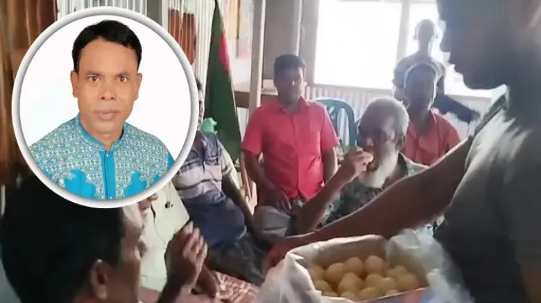 কিশোরগঞ্জে আওয়ামী লীগ নেতা গ্রেফতার, এলাকায় আনন্দে মিষ্টি বিতরণ