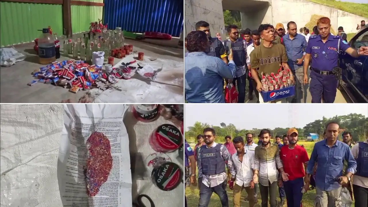 প্রবাসীর বাড়িতে বিস্ফোরক তৈরি: ২৩ পেট্রোলবোমাসহ ৩ জন গ্রেপ্তার