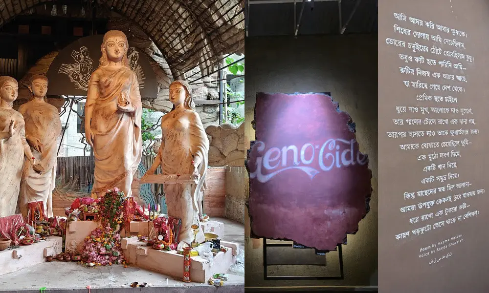 পূজামণ্ডপে স্বাধীন ফিলিস্তিনের ডাক, শিল্পে ফুটে উঠল গাজার মানবিক সংকট